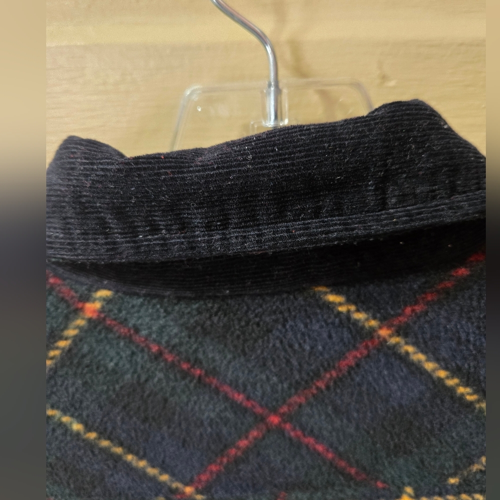 Lauren Ralph Lauren Vintage 90s Fleece Plaid Zip Green Yellow Red Front Jacket - Picture 4 of 8